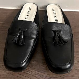 Anne Klein Victorine Black Mules Woman Size 10.5